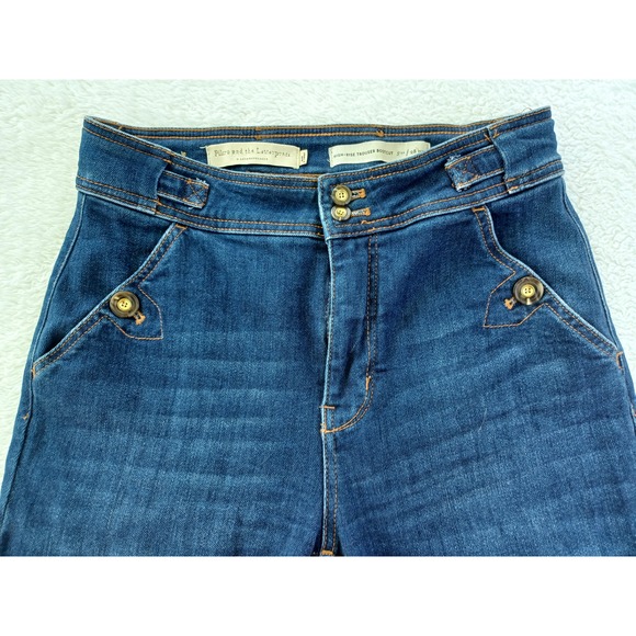 ANTHROPOLOGIE Pilcro & Letterpress Flare High Rise Trouser Bootcut in Blue sz 28 - Picture 5 of 11